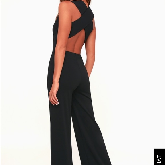 Thinking Out Loud Black Backless Jumpsuit - Picture 2 of 8